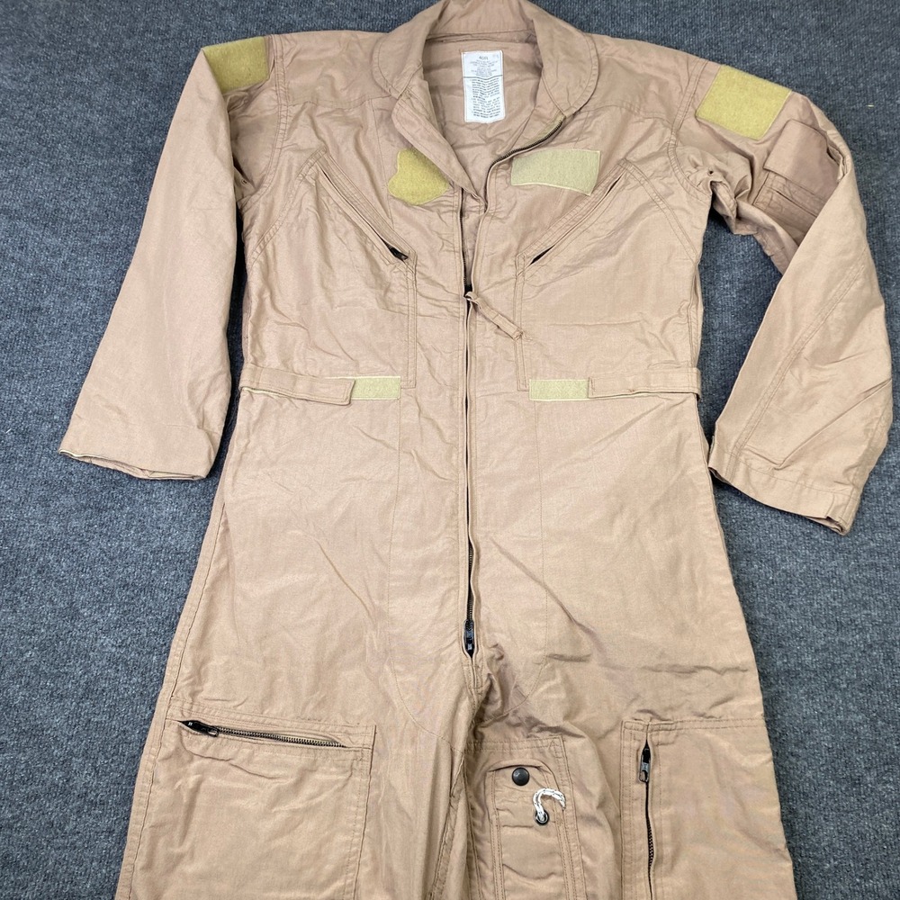 Carter Industries CWU-27/P Type I Class 2 Tan Flight Suit Coveralls 40R Military